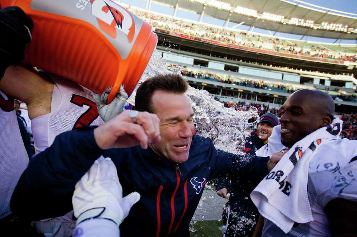 Will the Texans and coach Gary Kubiak get more than a Gatorade bath in the NFL playoffs?
