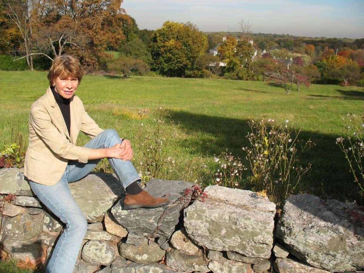 The Greenwich Land Trust's Acquisition Manager Anita Keefe photographed on the latest addition to the Trust at 549 Round Hill Road Thursday, Oct. 22, 2009. The 2.6 acre conservation easement prevents the land from being developed.