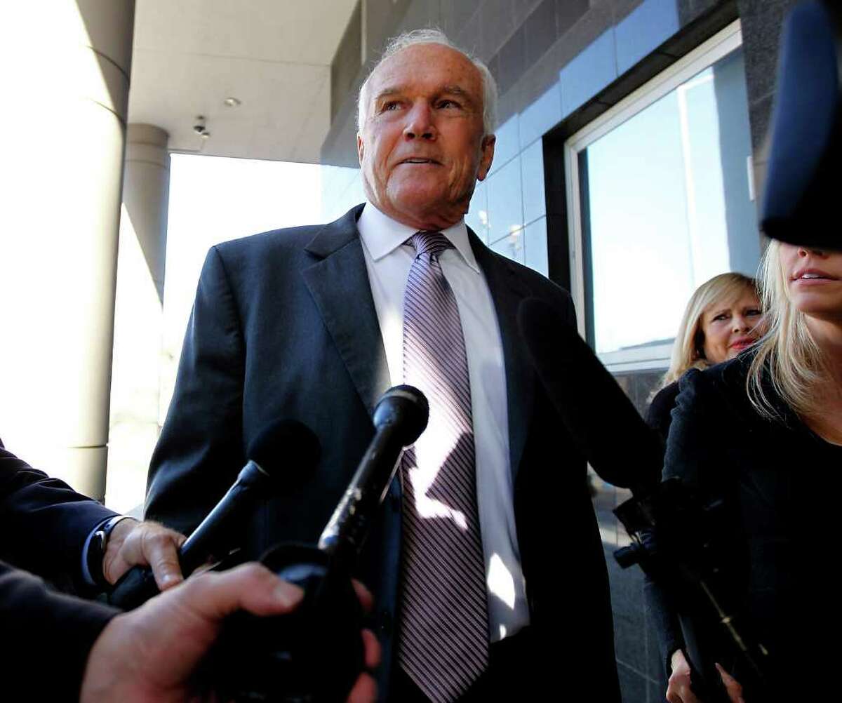 Former Harris County Commissioner Jerry Eversole walks into the Federal Courthouse, Wednesday, Jan. 4, 2012, in Houston, to be handed his sentence for pleading guilty to making false statements to FBI agents, which was a felony.