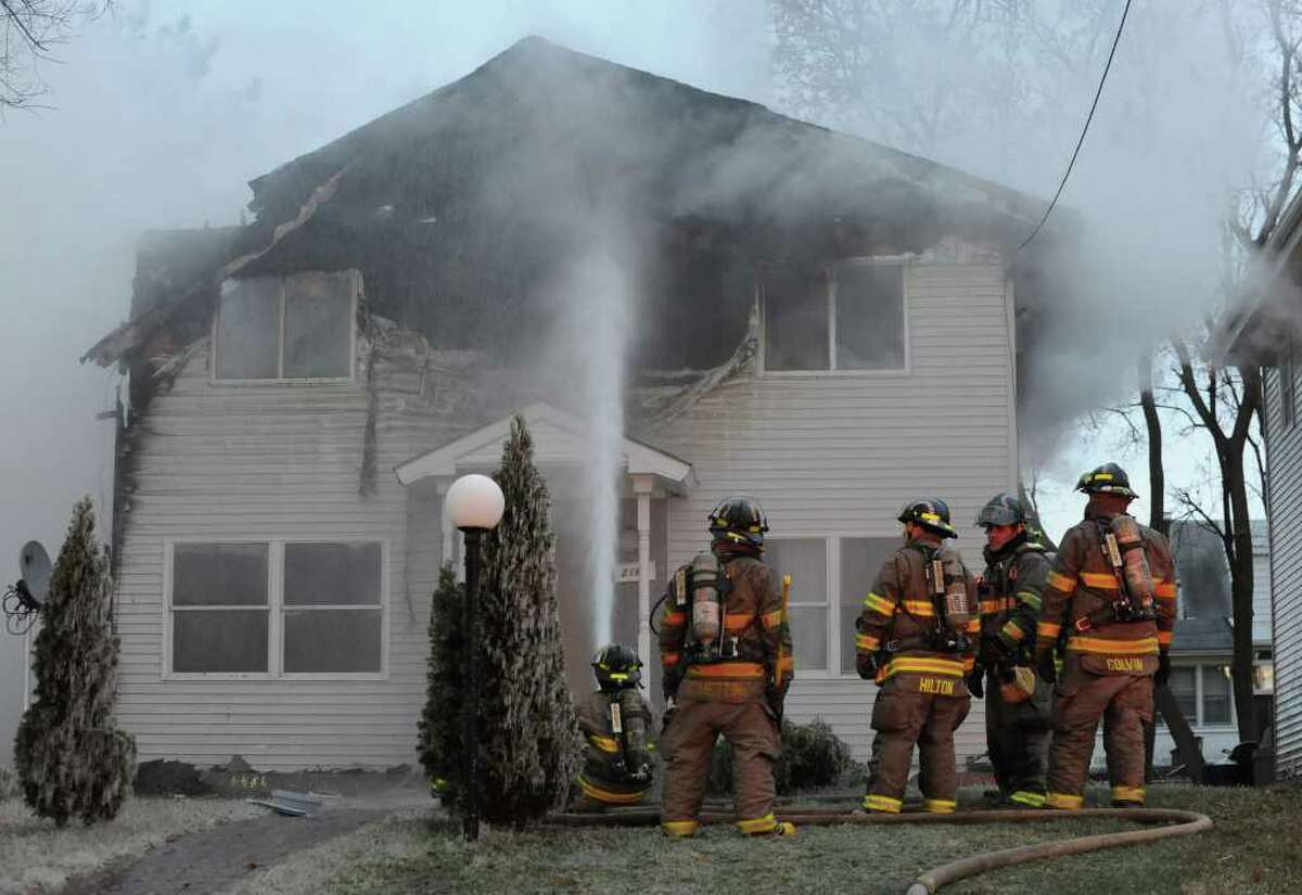 Spectacular explosion levels house
