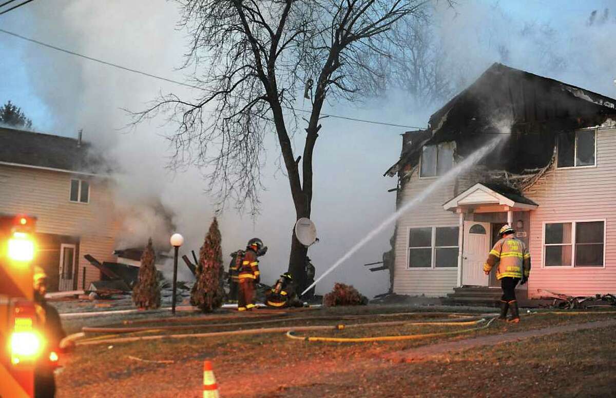 Spectacular explosion levels house