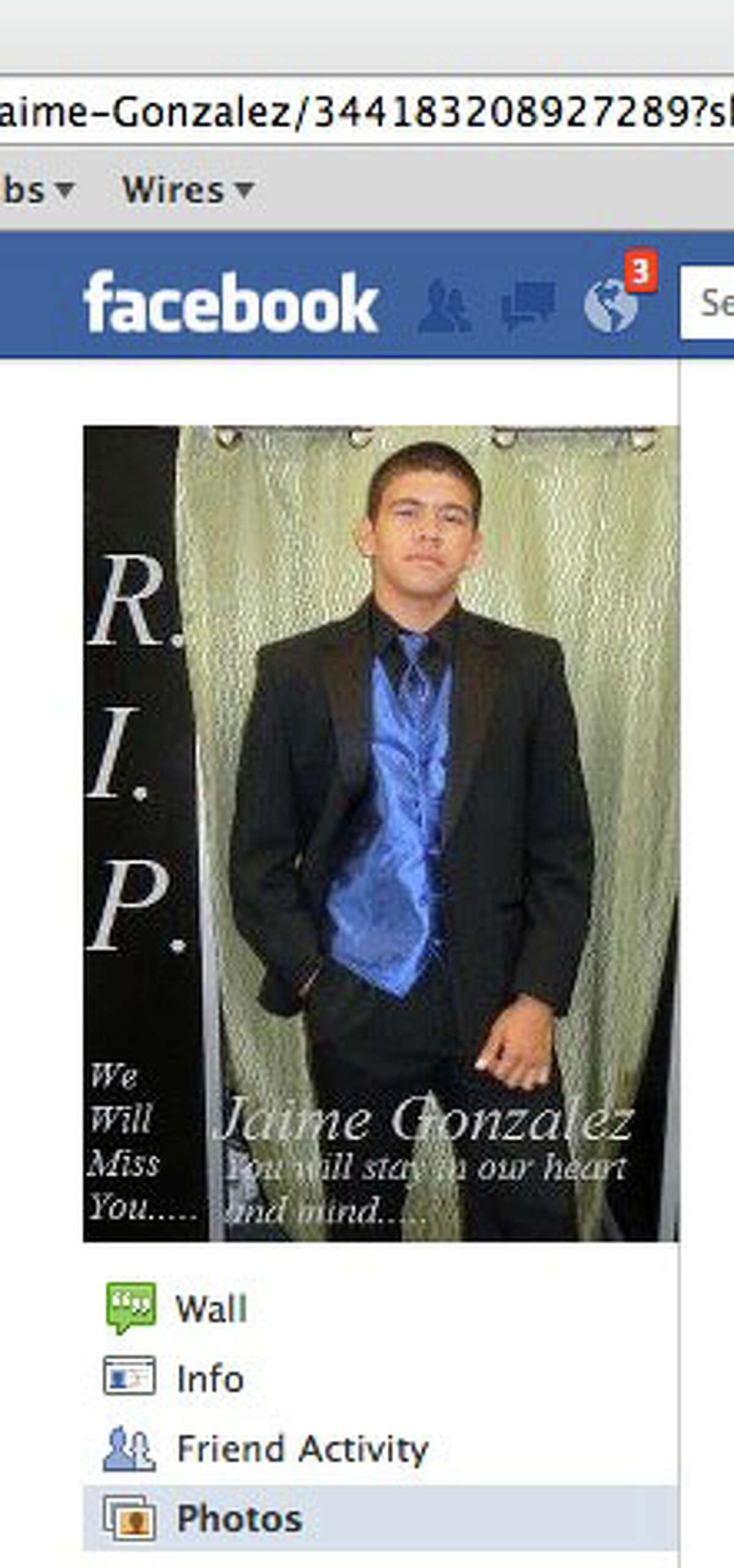 A portrait of Jaime Gonzalez, 15, who was killed at Cummings Middle School in Brownsville, is on his Facebook page.