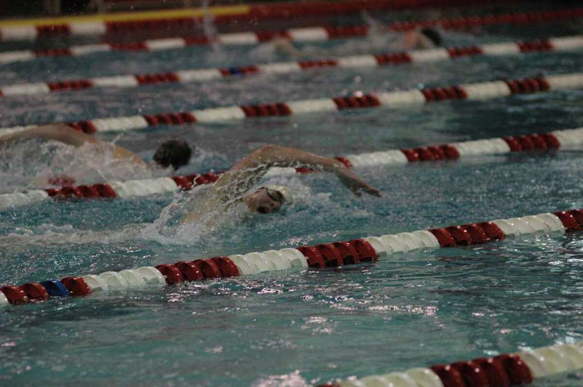 Staples' Jonathan Blansfield competes against Greenwich Wednesday. Blansfield won the 200-yard and 500-yard freestyle in a 118-67 loss.