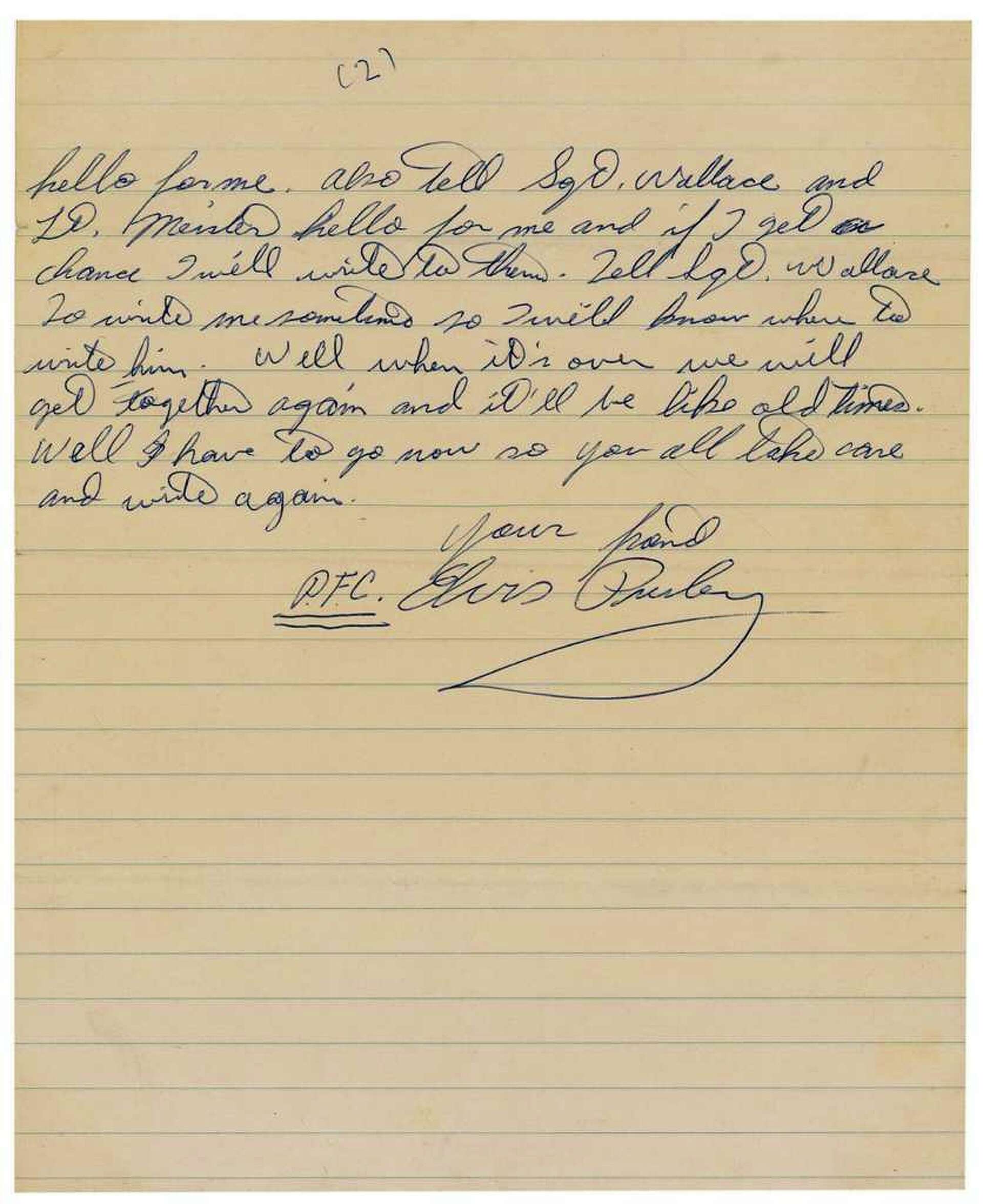 Reproduction Encadrée : Lettre D'Elvis Presley Sur Toile - Format 16x20 Pouces (40x50cm)