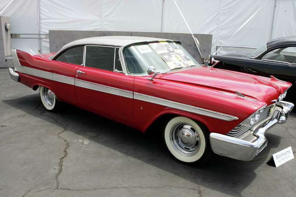 the plymouth fury from the movie christine is displayed at the