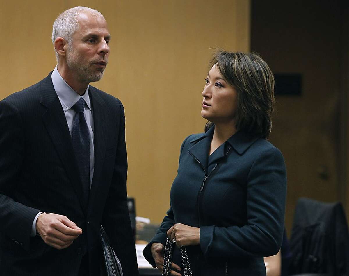 State Assemblywoman Mary Hayashi confers with her attorney Doug Rappaport after she pleaded no contest to misdemeanor theft charges in San Francisco, Calif. on Friday, Jan. 6, 2012. Hayashi allegedly stole clothing and other items from the Neiman Marcus store on Union Square, but Rappaport said she is suffering from a treatable brain tumor.
