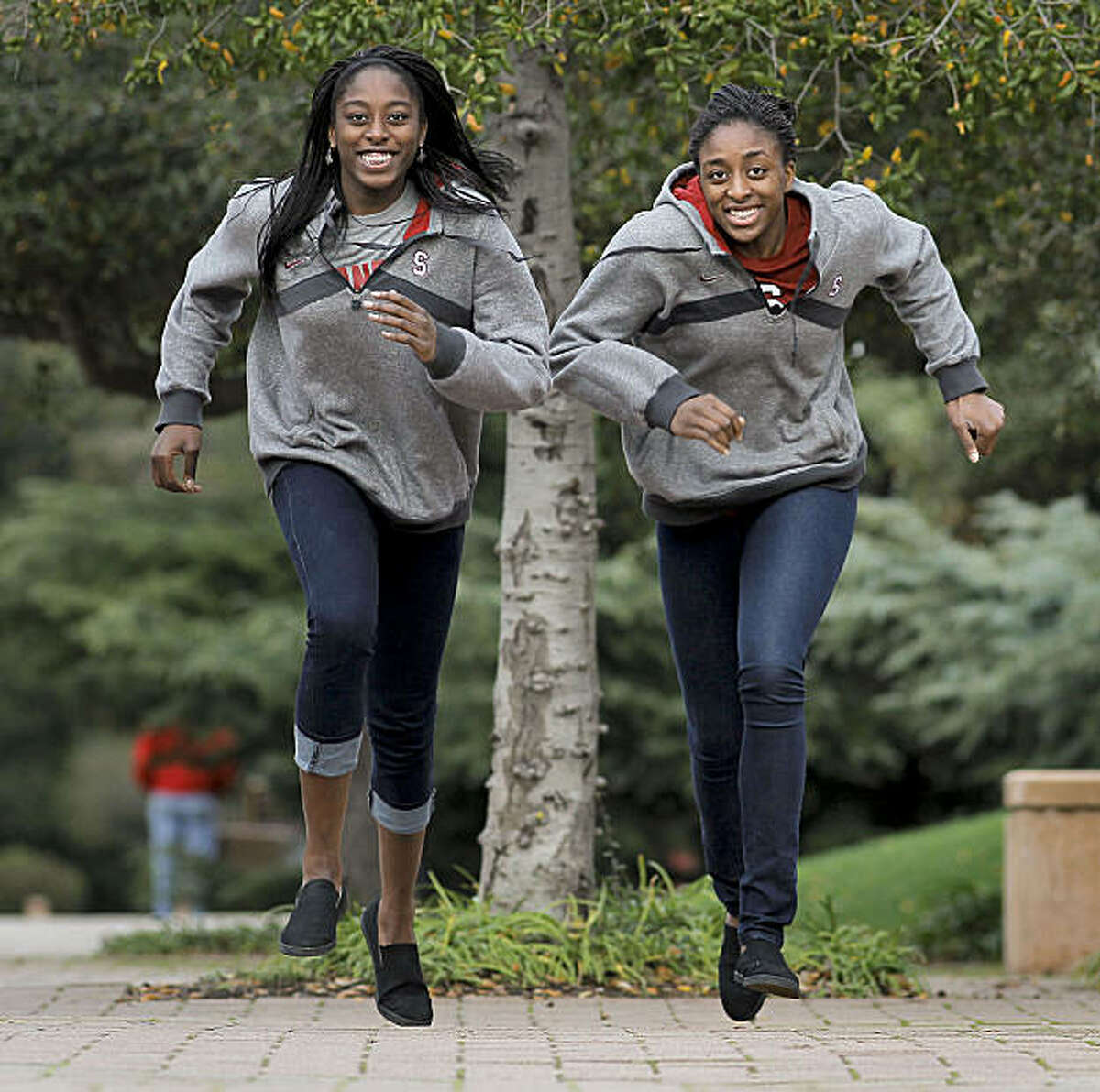 Stanford University women basketball players, sisters, Chiney, (left) and Nneka Ogwumike on the Palo Alto, Ca. campus on Tuesday Dec. 21, 2010.Stanford University women basketball players, sisters, Chiney, (left) and Nneka Ogwumike on the Palo Alto, Ca. campus on Tuesday Dec. 21, 2010.