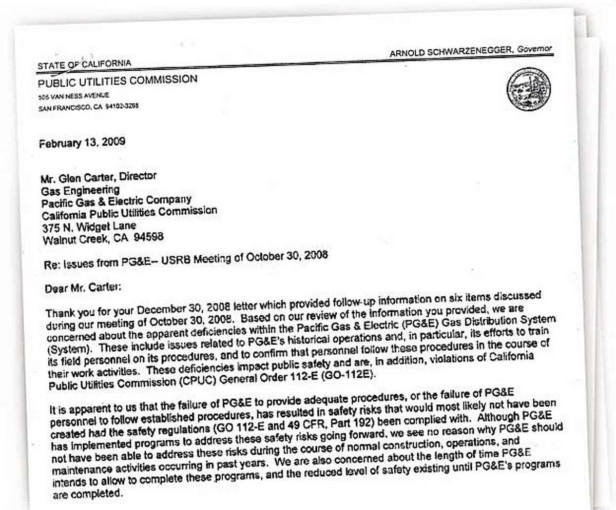 State inspector warned PG&E of safety risks in '09