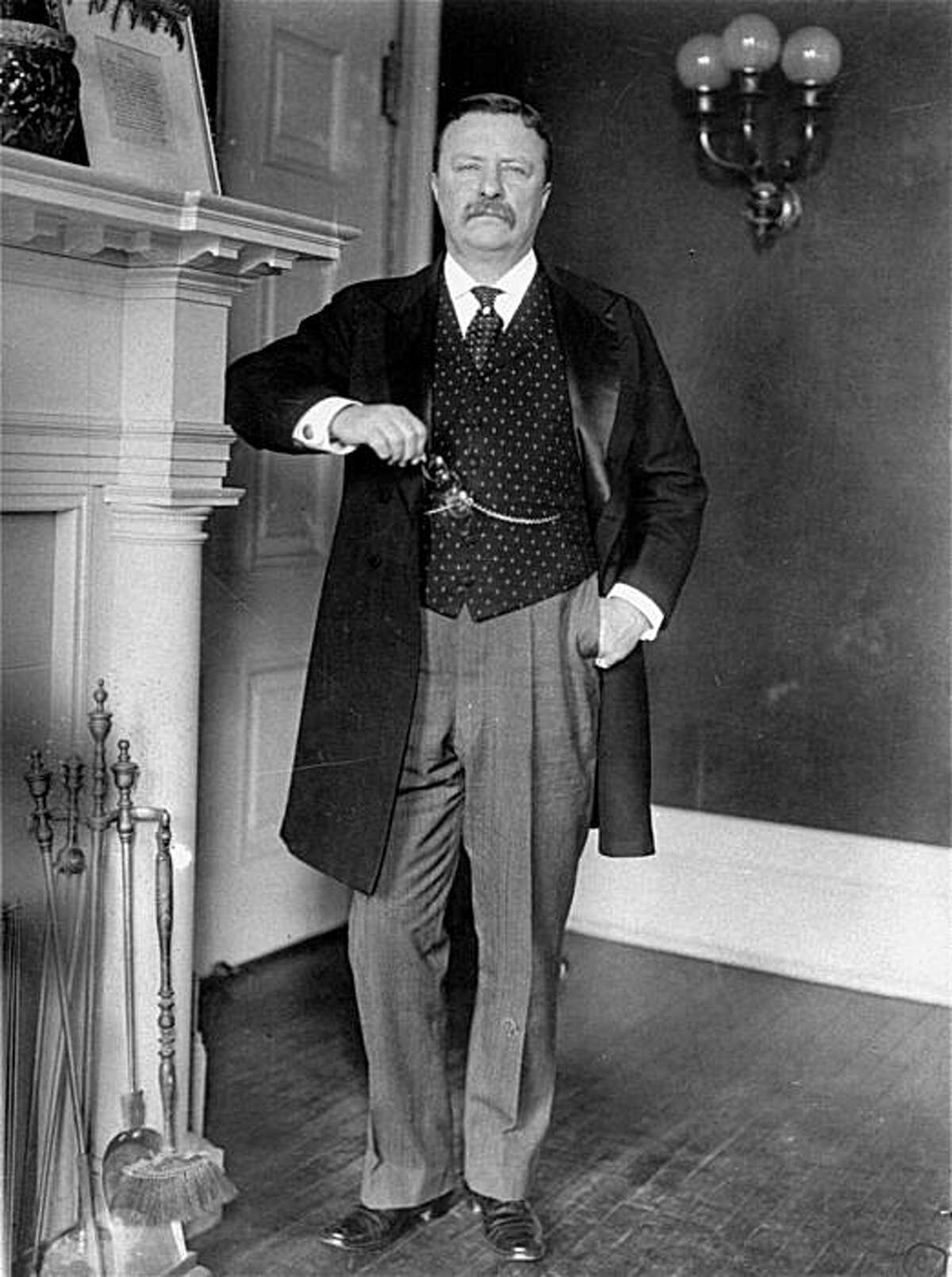 ** FILE ** In this 1908 file photo, President Theodore Roosevelt stands in the White House. (AP Photo)