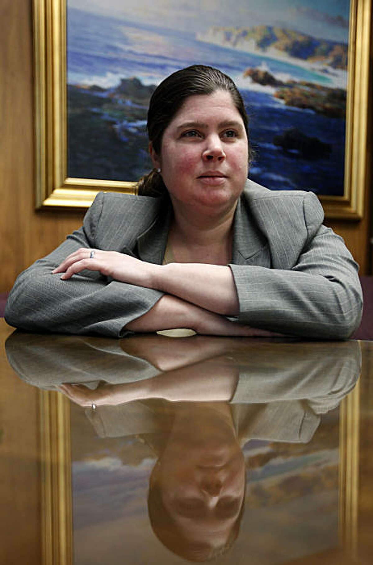 Ana Matosantos, the director of the California Department of Finance, works in her office at the State Capitol in Sacramento, Calif., on Wednesday, Feb. 16, 2011.