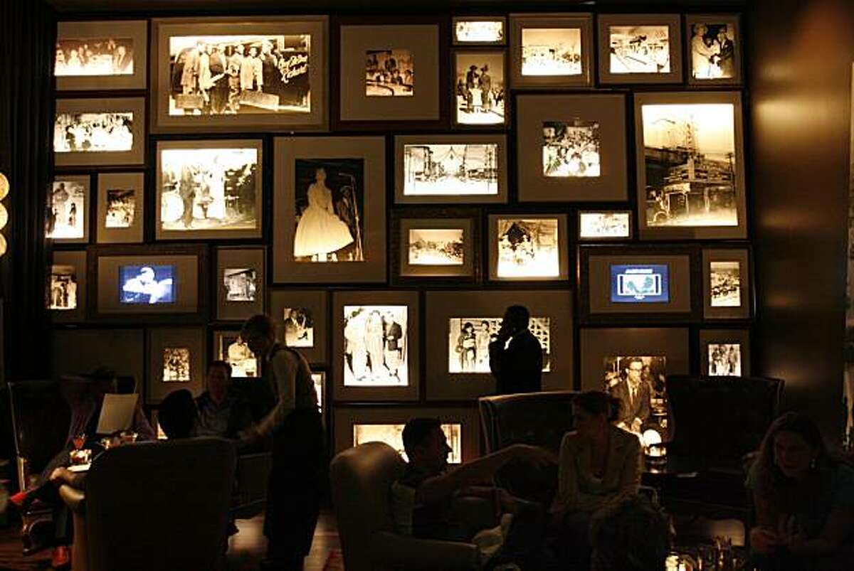 A wall of historic photos decorate the wall at 1300 on Fillmore. The photos were curated by Elizabeth Pepin and Lewis Watts.