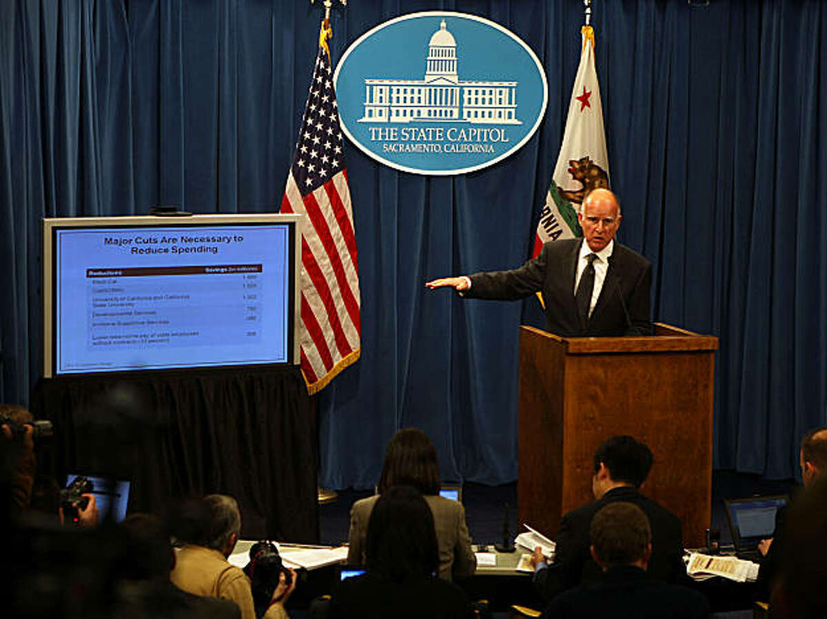 Governor Jerry Brown introduces his January budget proposal on Monday morning, January 10, 2011, at the state capitol in Sacramento, Calif.Governor Jerry Brown introduces his January budget proposal on Monday morning, January 10, 2011, at the state capitol in Sacramento, Calif.