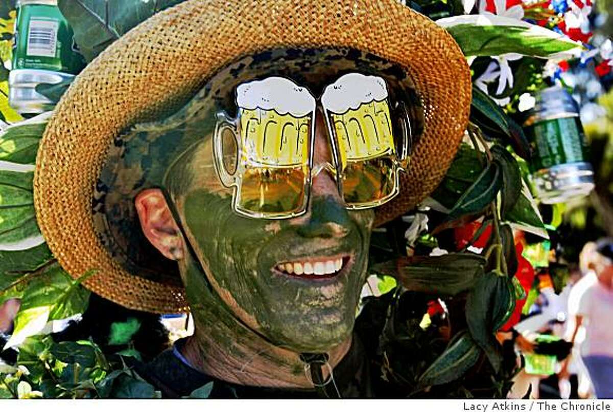 Greg Willard dresses as a Beer Garden in the 98th annual Bay to Breakers.