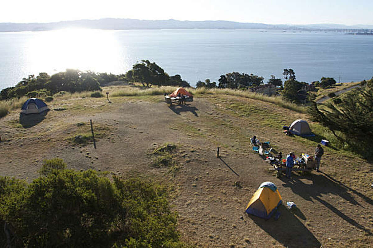 Pitching a tent on Angel Island An urban camping story