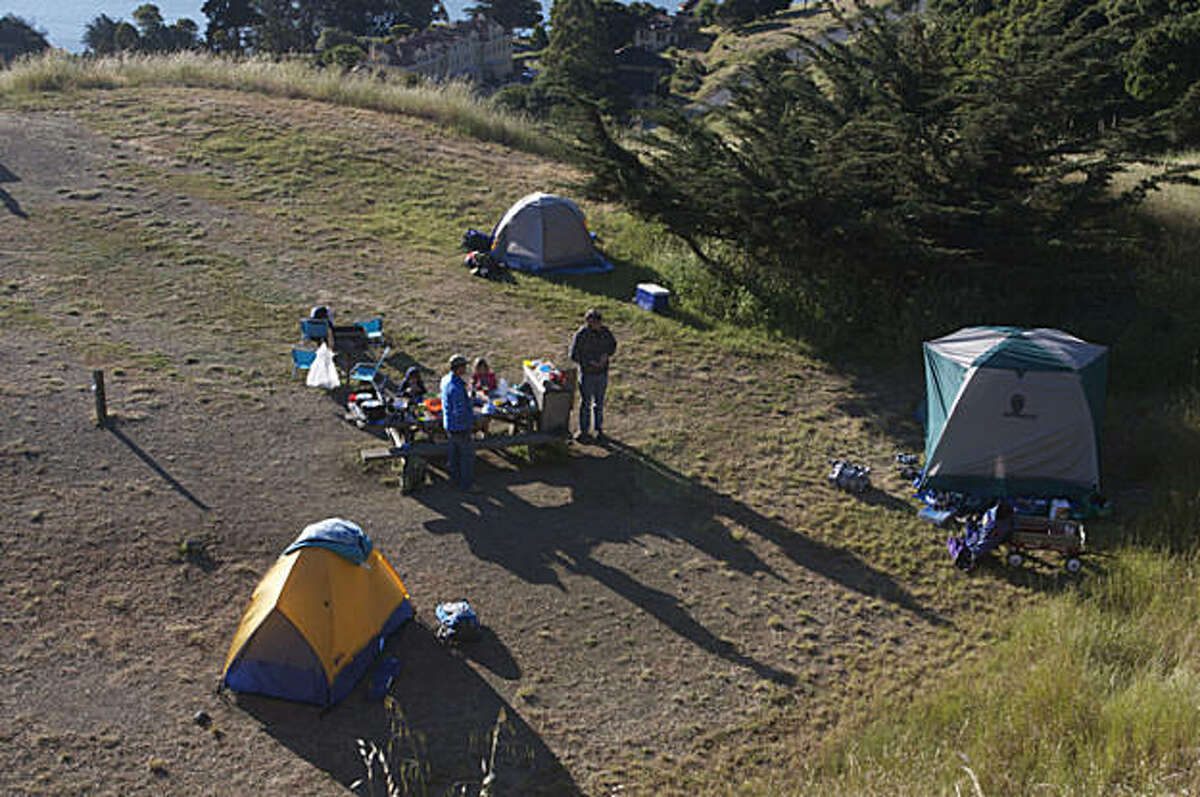 Pitching a tent on Angel Island An urban camping story