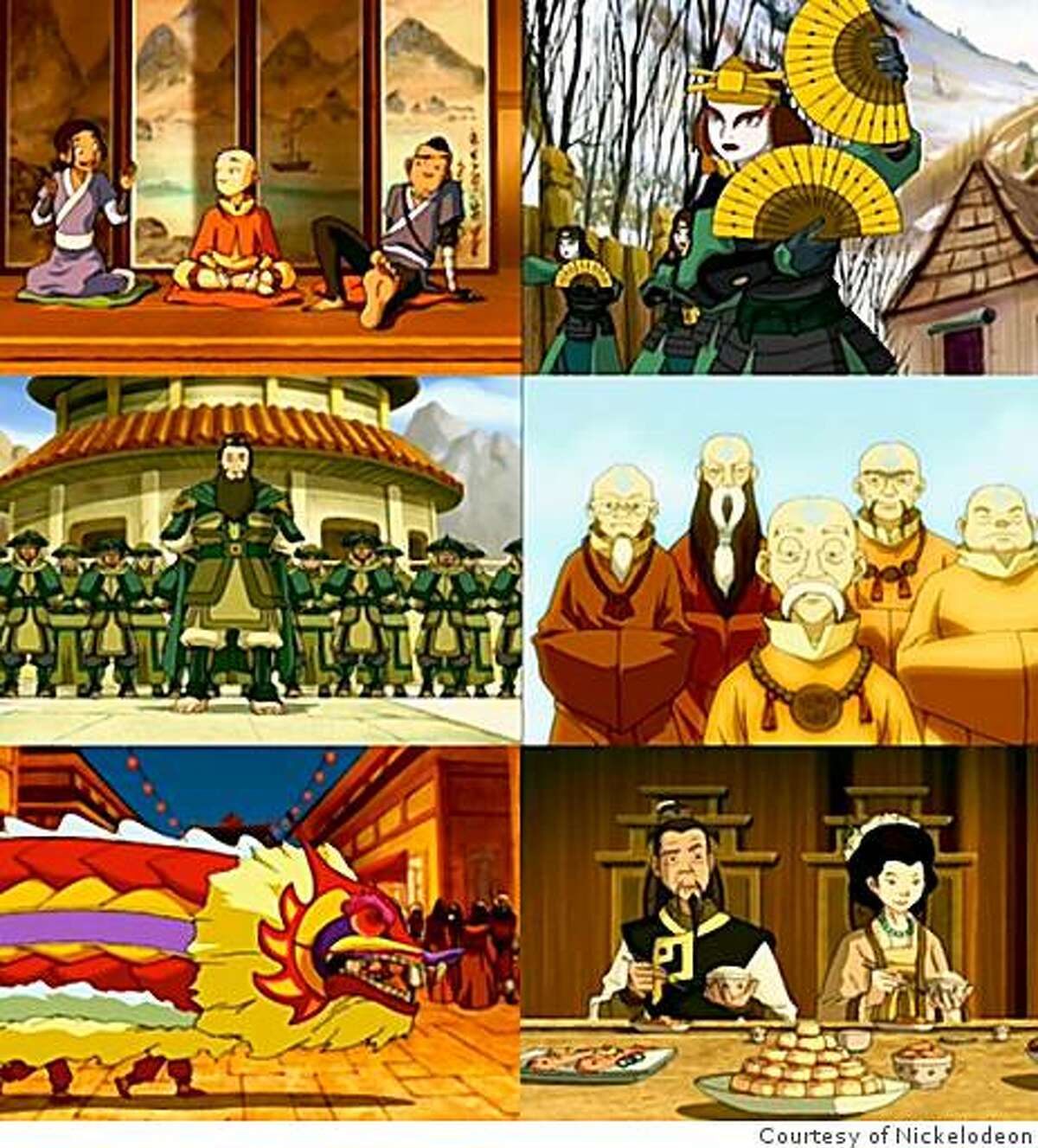 Assorted scenes from the animated series, "Avatar: The Last Airbender." Asian or not? You decide.