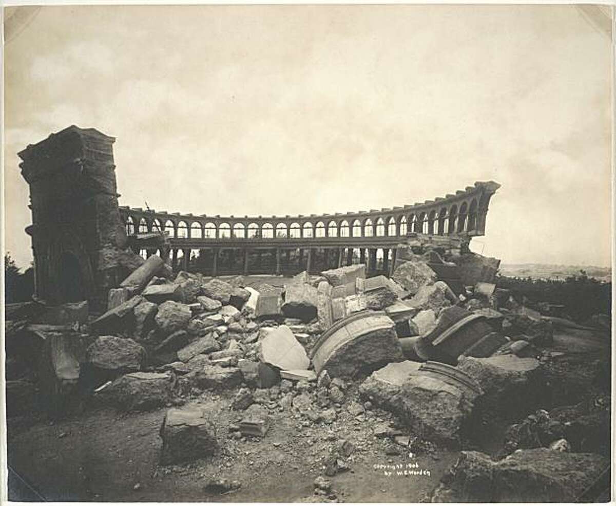The observatory lies in ruins at Golden Gate Park in San Francisco in 1906.