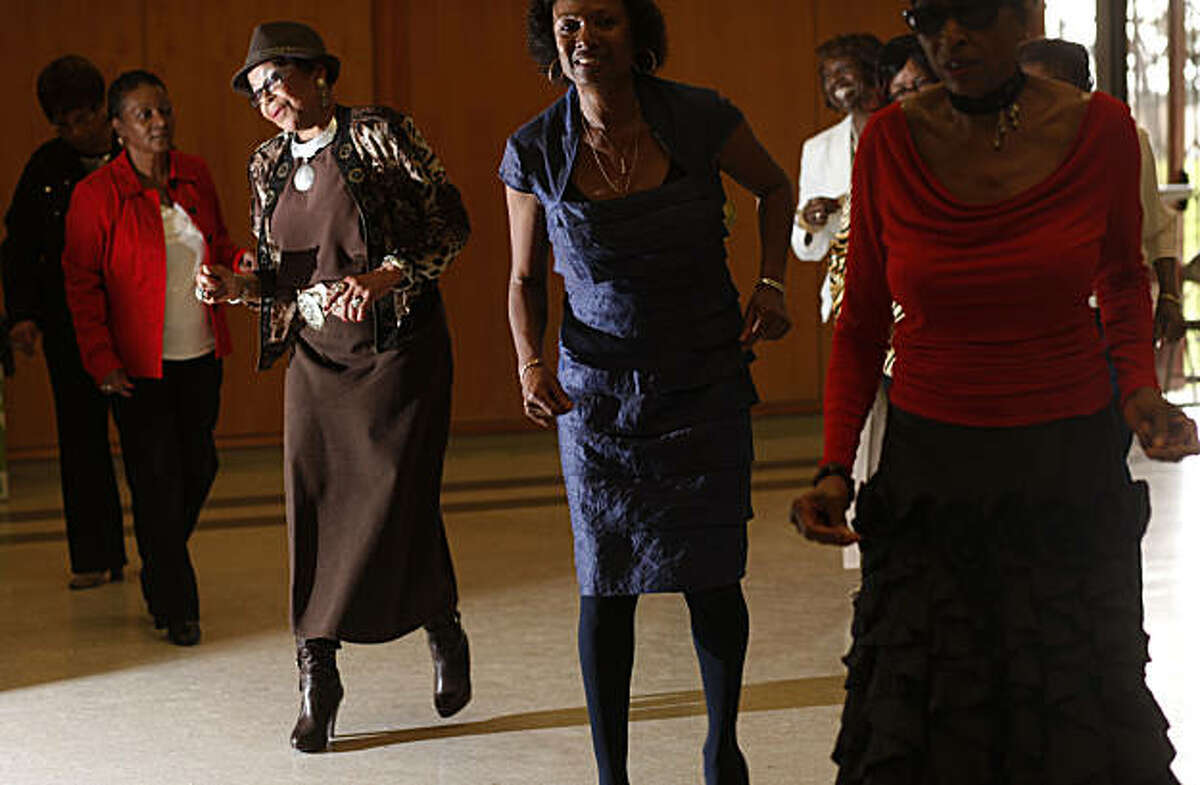 Margaret Allen, 72, and a 48 years resident of Oakland, joins a group of other dancers from the East Oakland Soul Line dancers group at the Ira Jinkins Recreation Center on Thursday March 10, 2011 in Oakland, Calif. Recent census statistics show that African Americans are leaving Oakland in records numbers. "I love Oakland. Even with all of its problems its still one of the best cities in the bay area," said Allen.