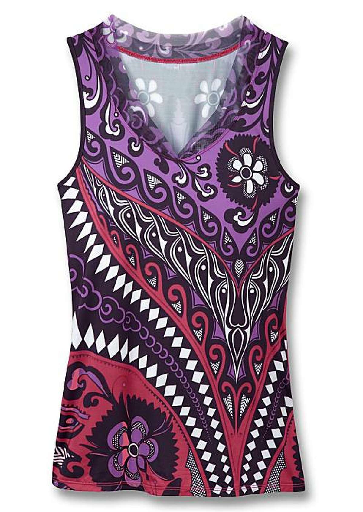 Athleta's Tattoo Mesh Neck Tank by Yellowman ($64) is available at available at the Athleta store in San Francisco and at www.athleta.com.