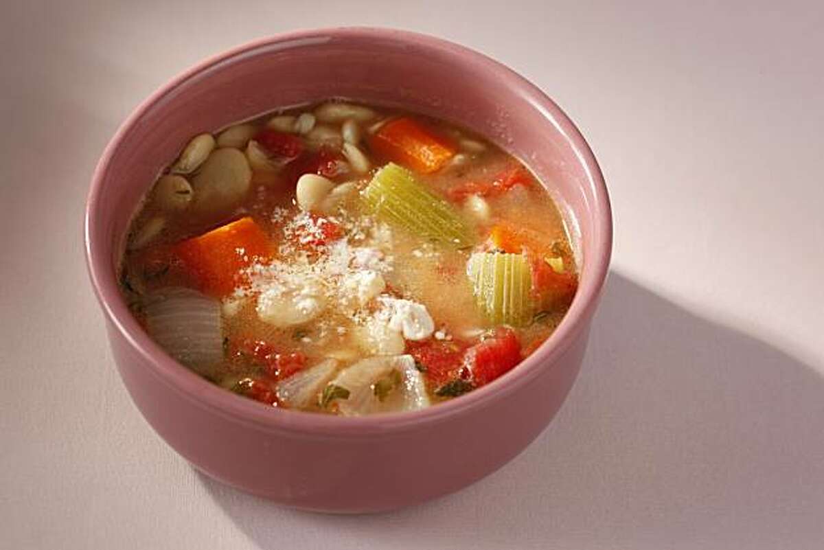 Parmesan Rind and Fat White Bean Soup in San Francisco, Calif., on September 8, 2010. Food styled by Sophie Brickman.