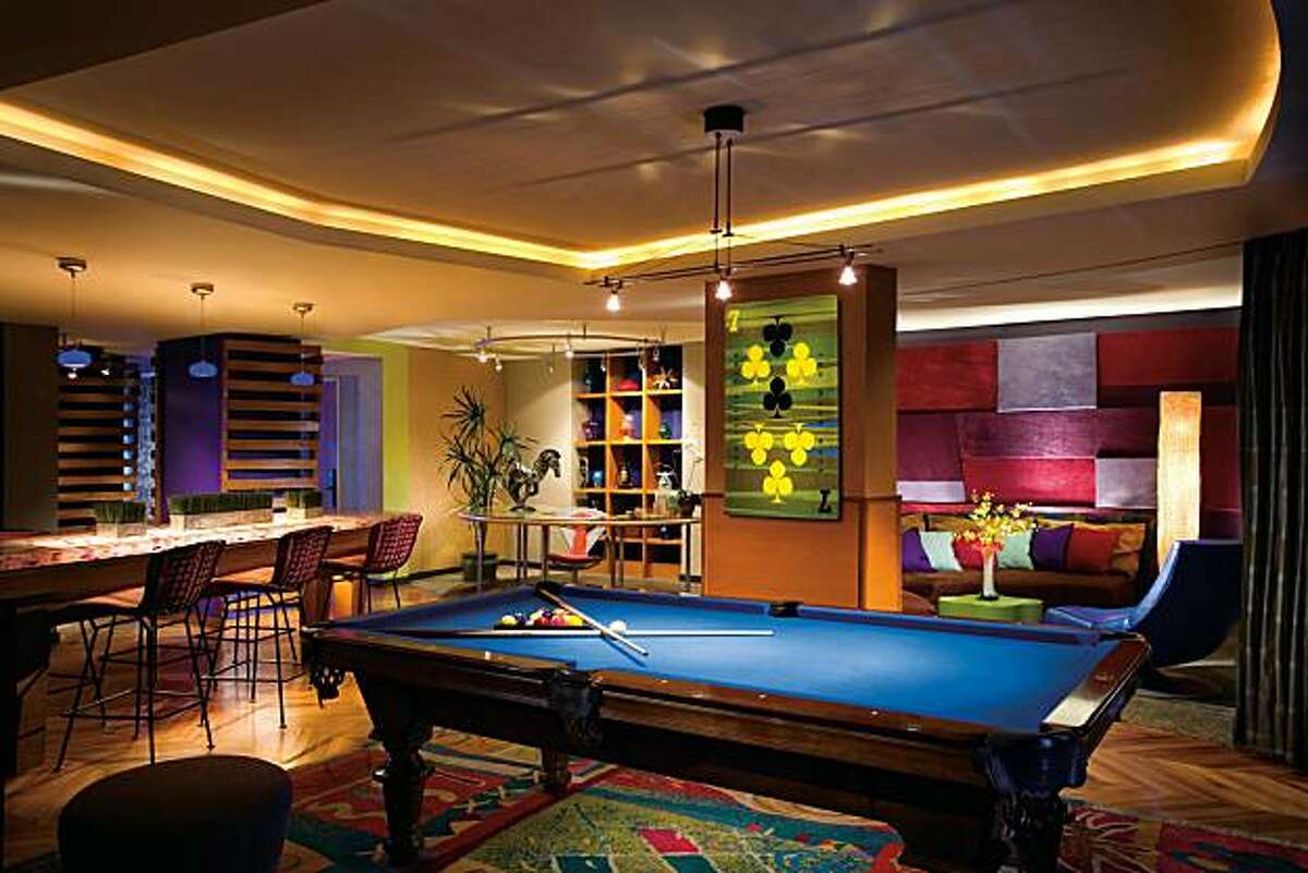 This undated photo shows part of the 3,000-square-foot Real World Suite at Palms Casino Resort in Las Vegas, which goes for $10,000 a night. The suite was used to film MTV?•s ?’Real World?“ show in 2002. Another Palms suite has bowling alleys.