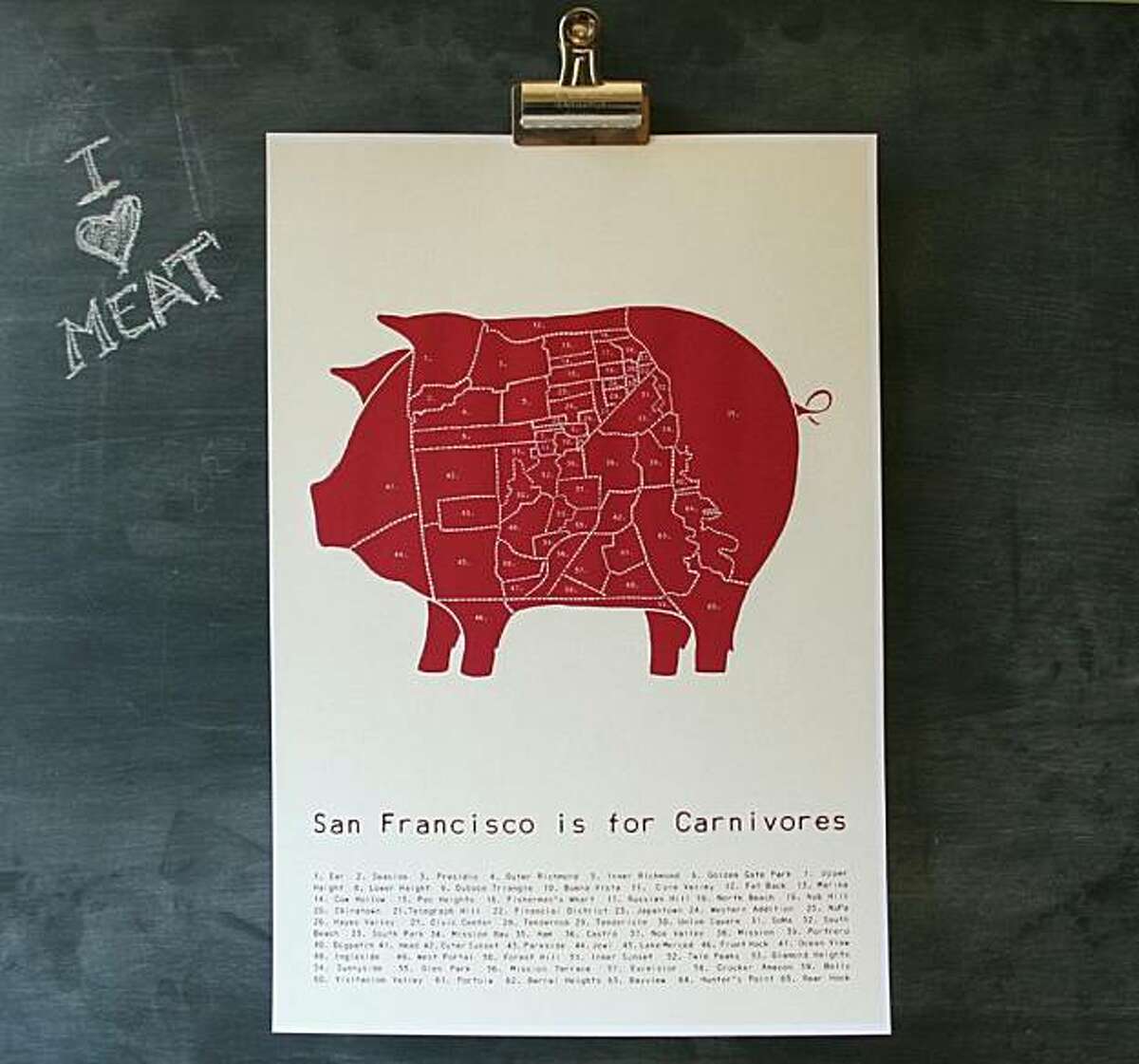 "San Francisco is for Carnivores" by Alyson Thomas of Drywell Art.