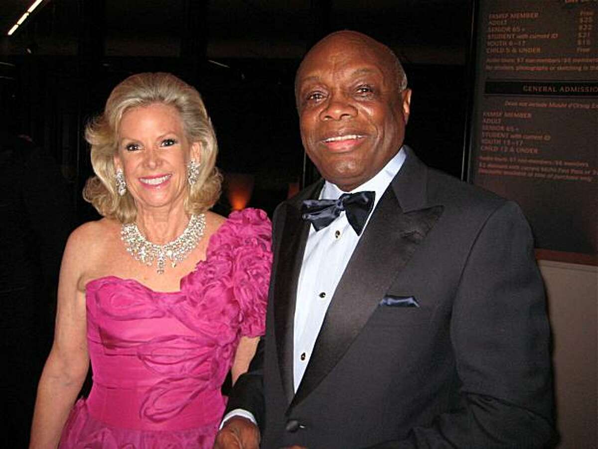 Fine Arts Museum Board President Dede Wilsey and Willie Brown at the de Young Museum's 5th Anniversary. October 2010. By Catherine Bigelow.