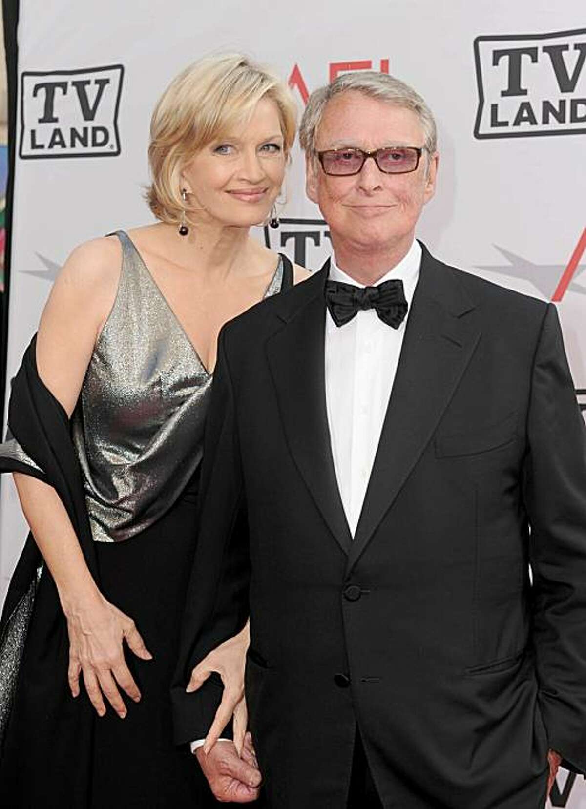 CULVER CITY, CA - JUNE 10: Journalist Diane Sawyer and honoree Mike Nichols arrive at the 38th AFI Life Achievement Award honoring Mike Nichols held at Sony Pictures Studios on June 10, 2010 in Culver City, California.