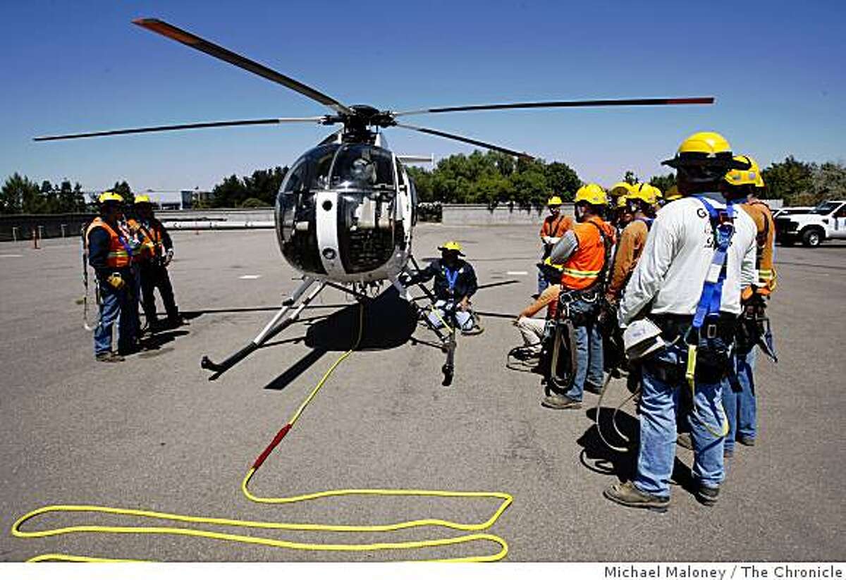Trial flights and landings for PG&E repair crews