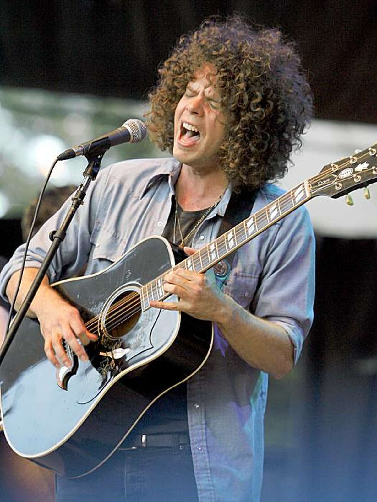 Lead singer for the band Wolfmother at the Bridge School Concert at the Shoreline Amphitheatre in Mountain View, California.
