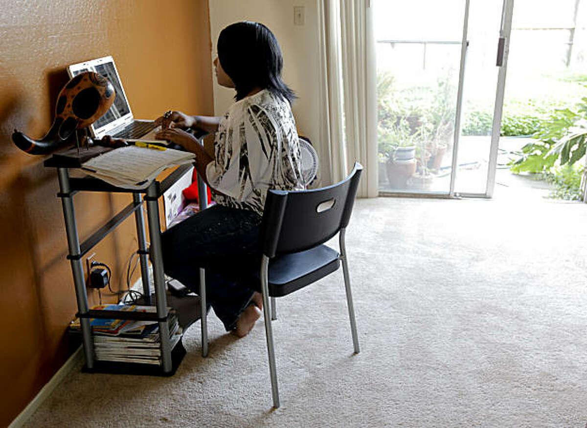 Gerrine Washington at her San Francisco, Calif. home on Tuesday Nov. 30, 2010. Washington who completed a medical assistant degree through Everest College is about $18,000 in debt, she is now enrolled at Laney College in Oakland.
