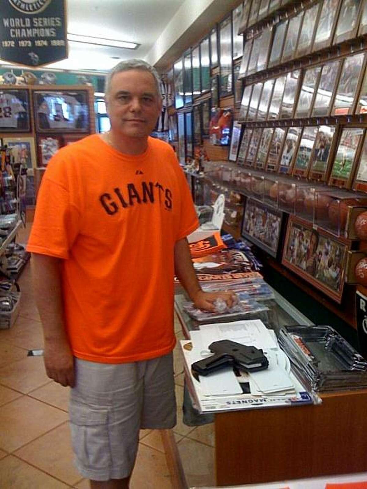 Jim Bernardin, co-owner of Lefty's Sports Collectibles in Burlingame, estimates sports cards still account for 40% of his business, but fewer kids are in the market.