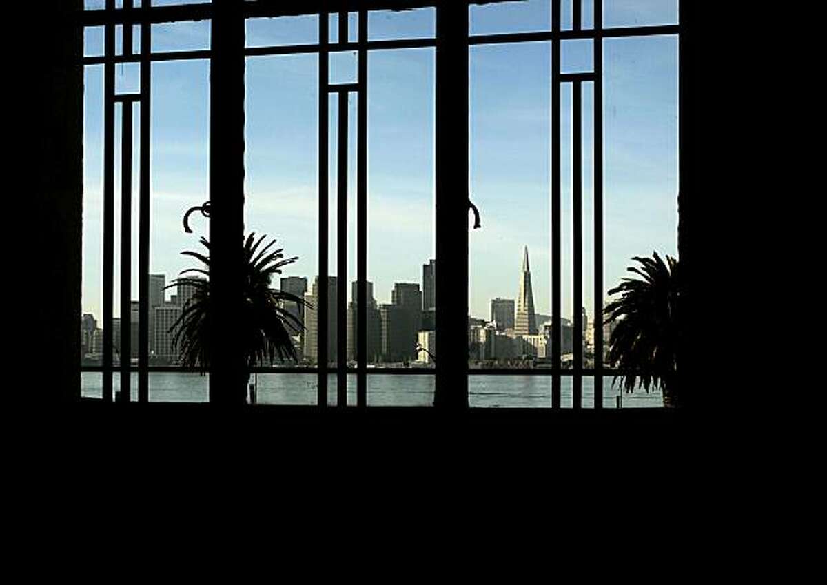 Looking out the second floor windows of the Treasure Island Administration building, at the skyline San Francisco, Ca., on Friday Feb. 4, 2011. The building was constructed for the 1939 World Exposition. Bay Area officials are working hard to bring back a World Exposition to the region.