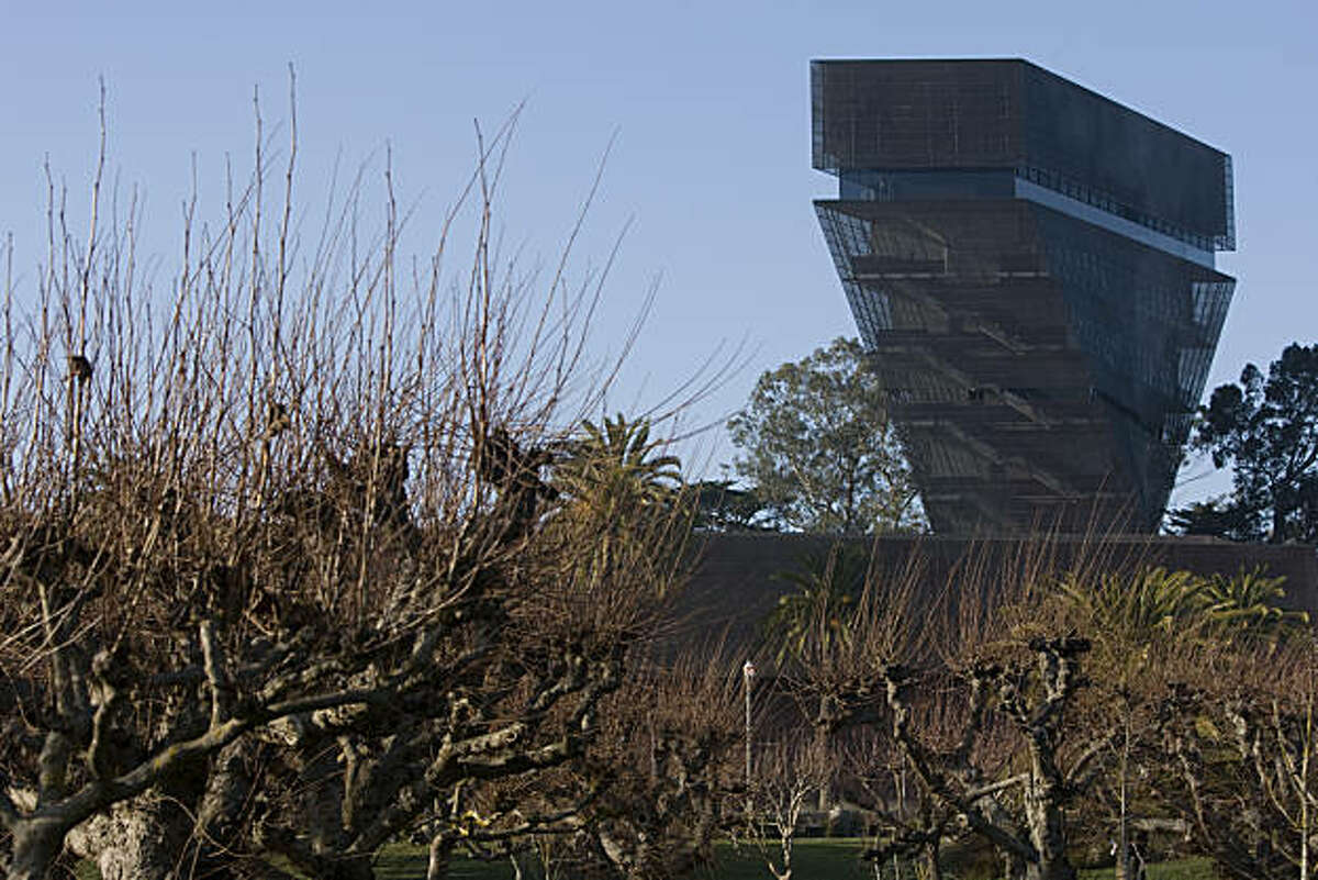 The De Young Museum's tower is seen from the outside in San Francisco Calif., on Friday, Jan. 8, 2010.
