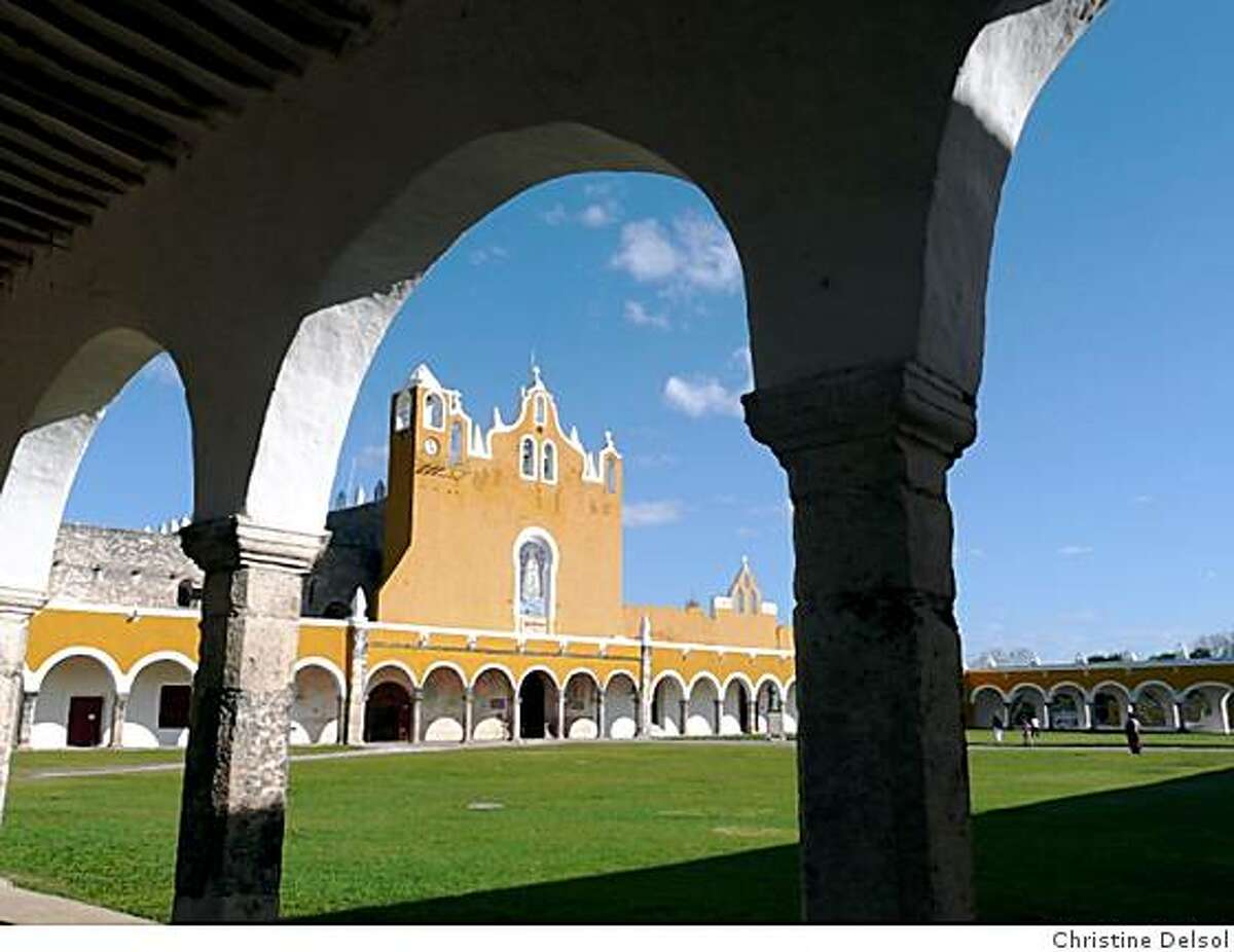 Known as the "Yellow City," the pueblo of Izamal, Mexico is home to numerous yellow buildings -- a modern reminder of its ancient people's cult of the sun.IZAMAL, Yucatan -- Franciscan convent of San Antonio de PaduaPhoto by Christine Delsol