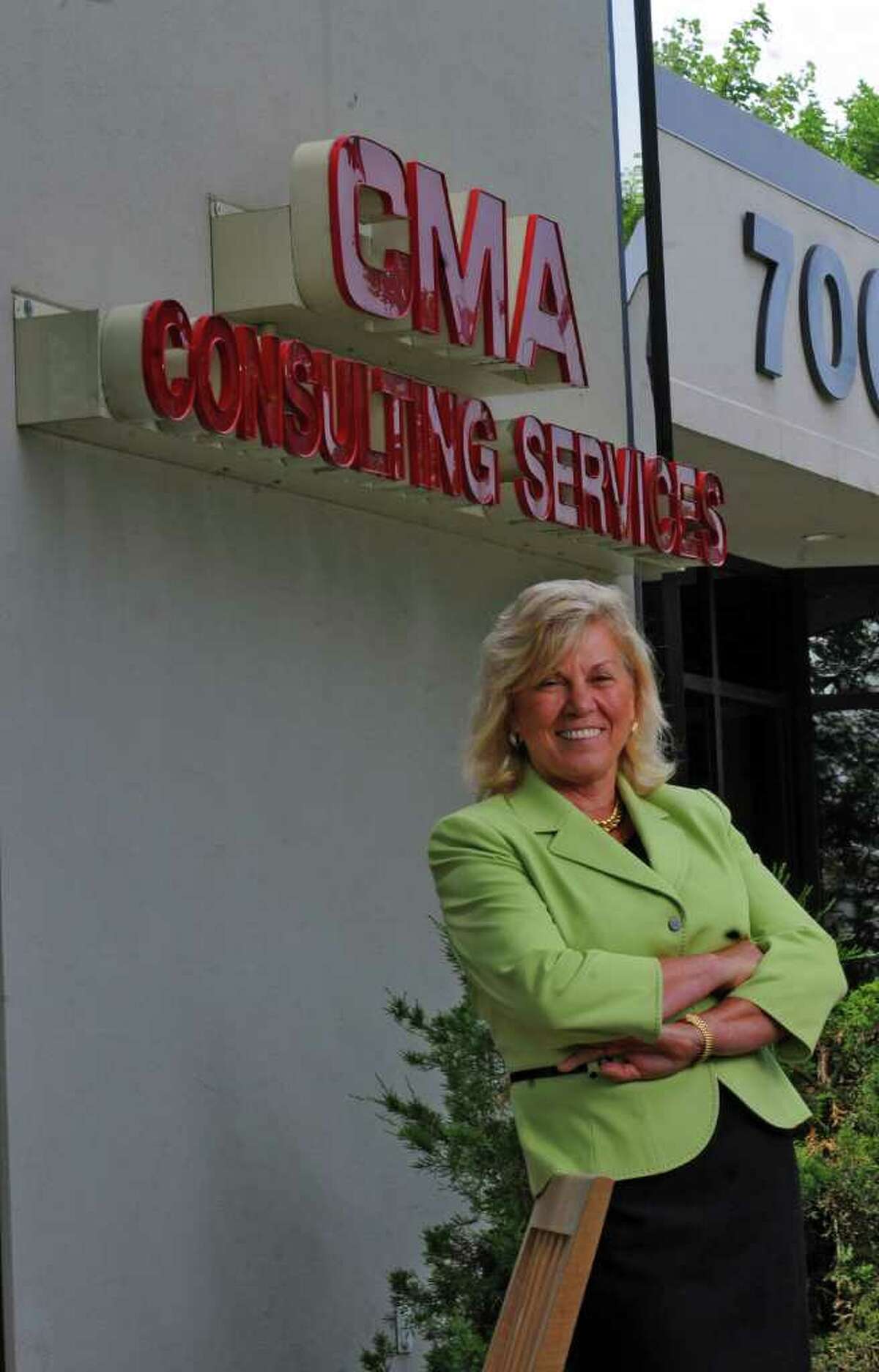 Kay Stafford, President of CMA Consulting Services, talks about her company's 25 years in business, at CMA's Latham, NY offices on Wednesday June 17, 2009. (Philip Kamrass / Times Union)
