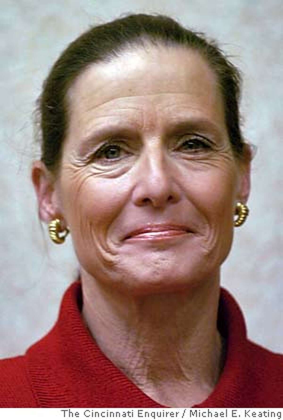 **FILE** Rep. Jean Schmidt, R-Ohio, is seen May 23, 2005, in Cincinnati. Schmidt apologized Tuesday, Nov. 22, 2005, for her sharp comments about a fellow lawmaker's call to withdraw troops from Iraq, which caused a furor in the House. Schmidt was booed off the House floor Friday, Nov. 18, 2005, after she criticized U.S. Rep. John Murtha, saying a Republican state legislator told her to tell the Pennsylvania congressman that "cowards cut and run, Marines never do." (AP Photo/The Cincinnati Enquirer, Michael E. Keating) ** ** MAY 23, 2005, FILE PHOTO,