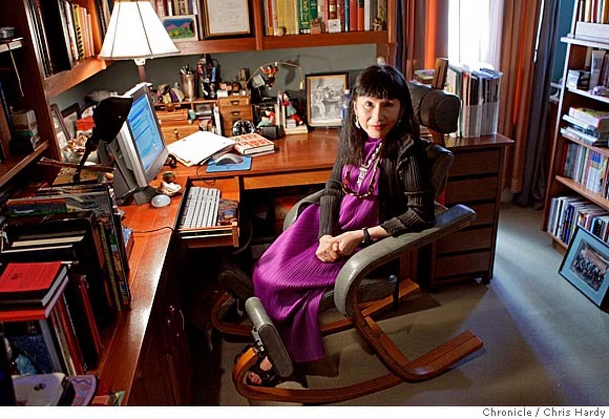 Author Amy Tan in her dimly lit office. in San Francisco 8/29/05 Chris Hardy / San Francisco Chronicle