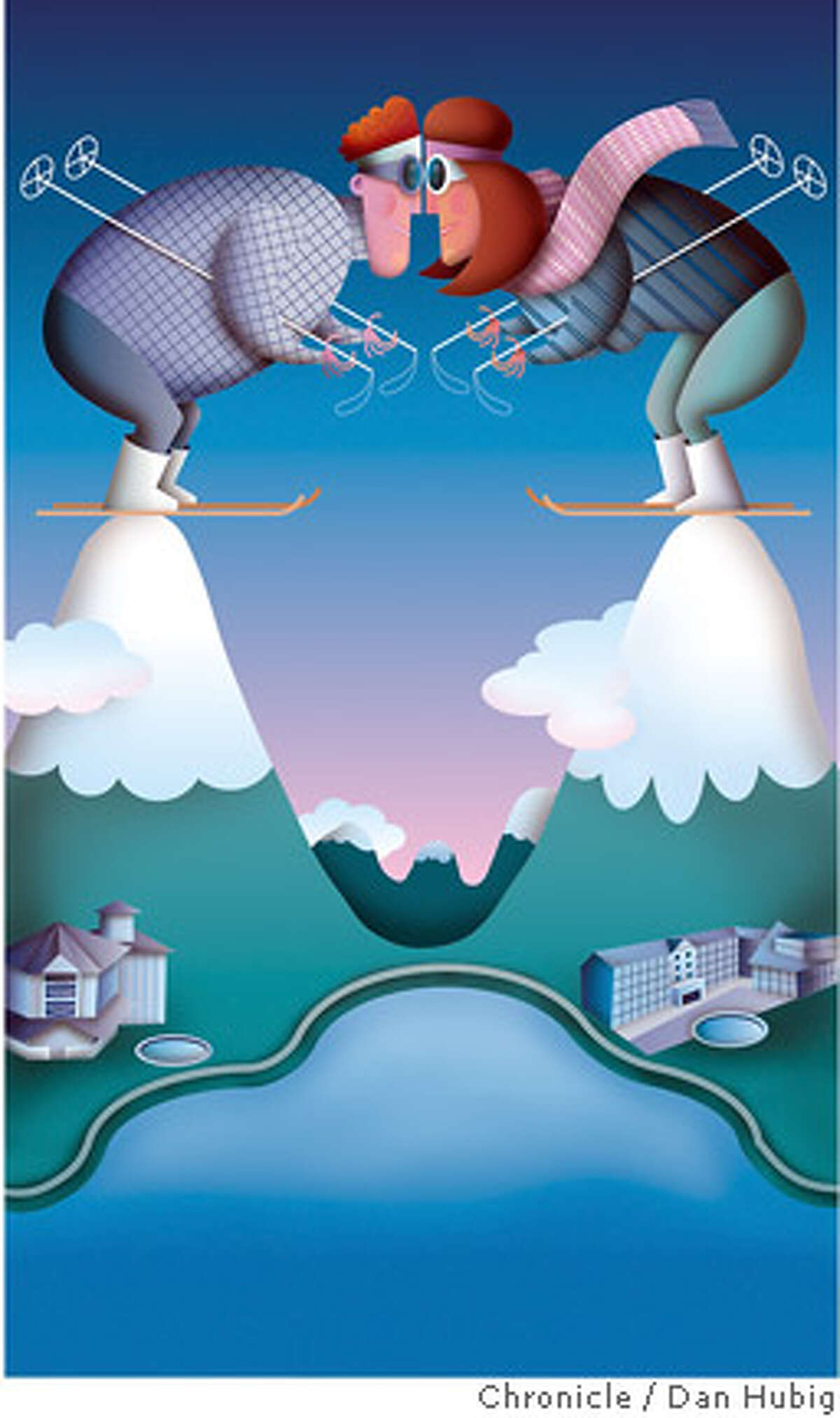 Heavenly vs. Squaw. Chronicle illustration by Dan Hubig
