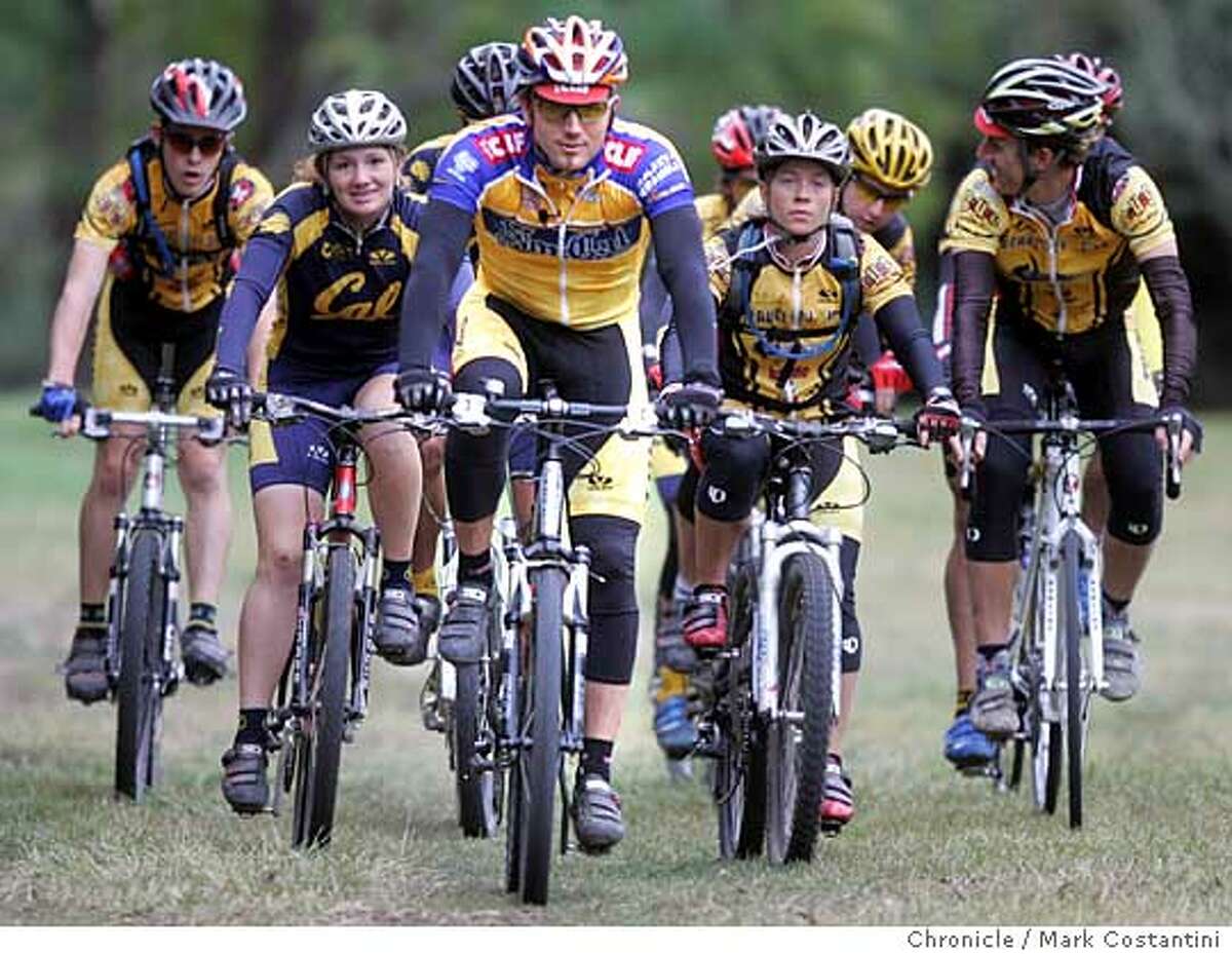 Jefferson Award Winner Matthew Fritzinger, founder of the NorCal High School Mountain Bike League, the only cycling program of its kind in the state and the largest in the country. Here is Fritzinger in action...he's riding the Grizzly Peak trail with other students. . PHOTO: Mark Costantini/San Francisco Chronicle