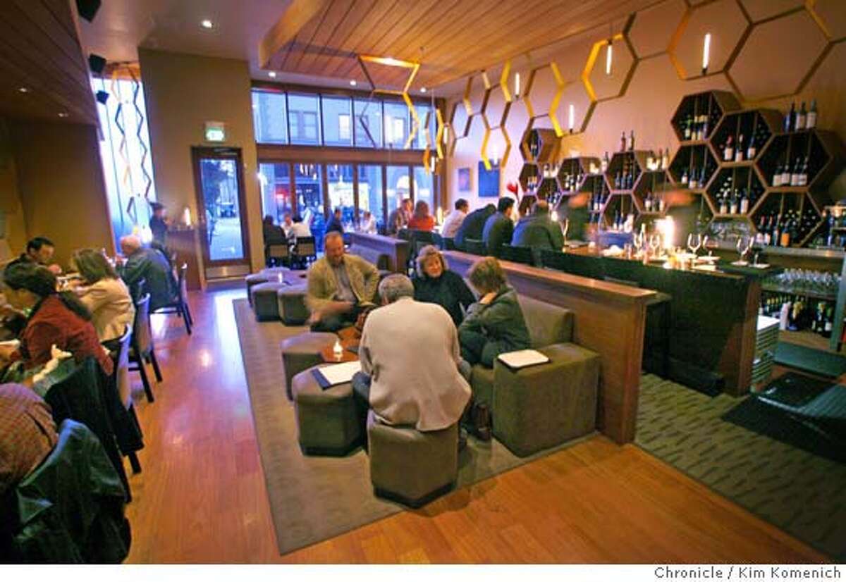 The main lounge and dining room at Nectar, a combination wine bar and restaurant in Burlingame. Chronicle photo by Kim Komenich