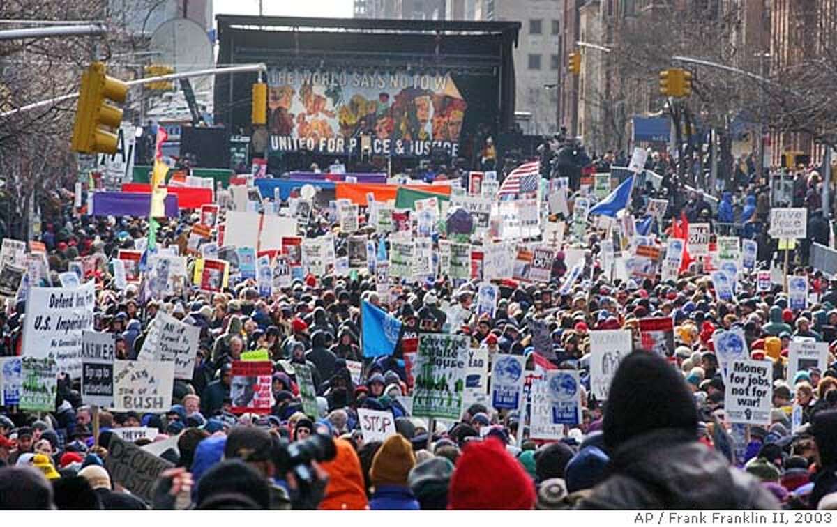 War protests make for strange bedfellows / Liberal groups set aside ...