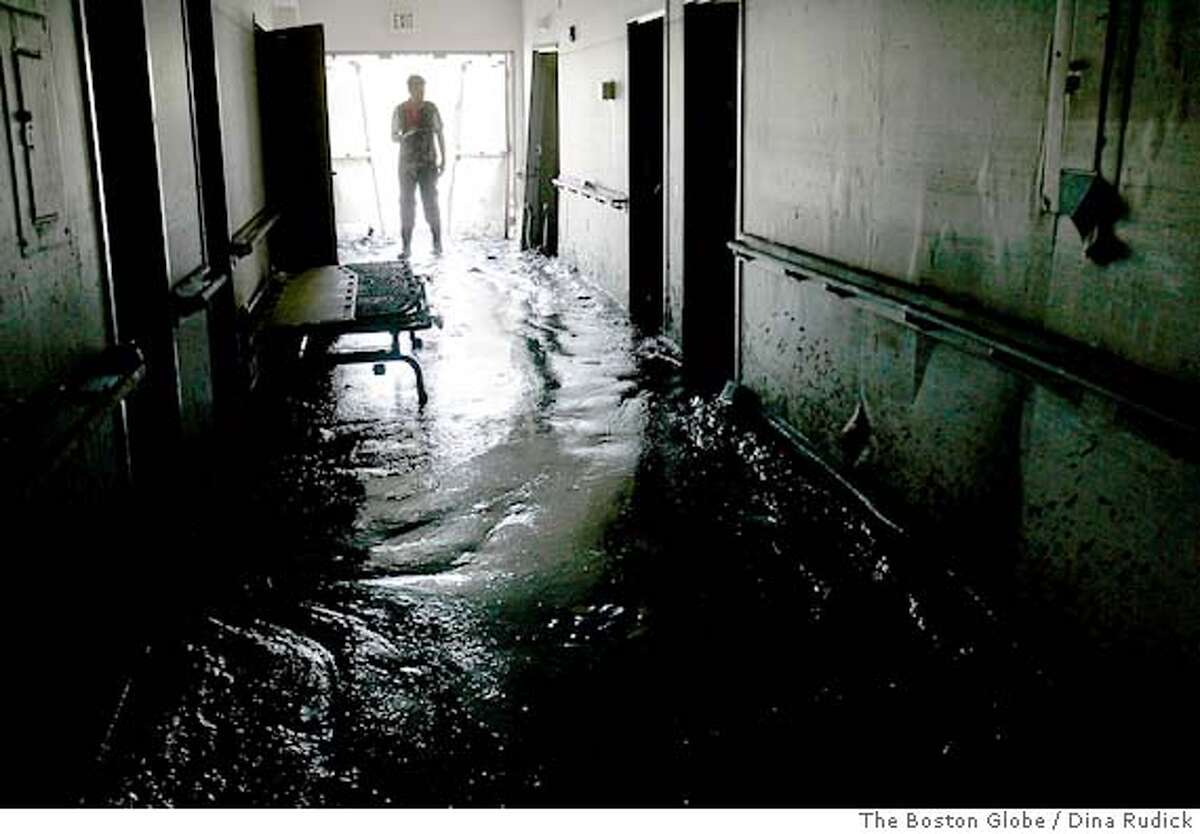 (NYT81) VIOLET, La. -- Sept. 14, 2005 -- KATRINA-RDP-6 -- Mud covers the floor of a hallway at St. Rita's Nursing Home in Violet, just east of New Orleans, La., on Wednesday, Sept. 14, 2005. The owners of the nursing home, where 34 people died in the floodwaters, were charged Tuesday with multiple counts of negligent homicide. (Dina Rudick/The Boston Globe) XNYZ