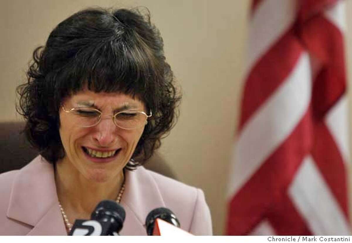 Angel Raich cries at news conference in Oakland at the State Building held by her and her attornies today to discuss a federal appeals court ruling that rejected Raich's bid for the right to use medical marijuana to alleviate her serious illnesses. photo taken on 3/14/07 ( Mark Costantini / The Chronicle ) Angel Raich (cq) MANDATORY CREDIT FOR PHOTOGRAPHER AND SAN FRANCISCO CHRONICLE/NO SALES-MAGS OUT