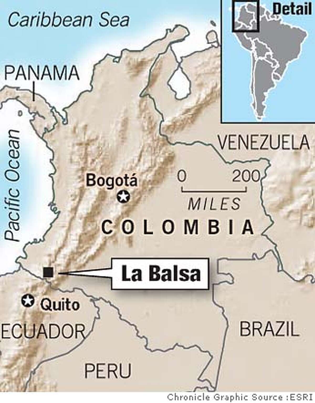 La Balsa, Colombia. Chronicle Graphic