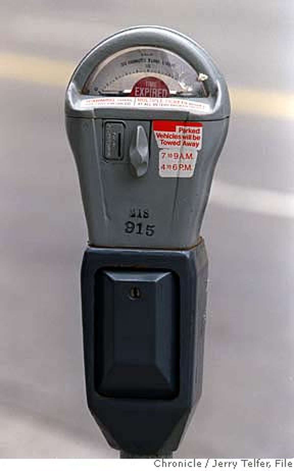PARKING1/C/02JUL98/MN/JLT SF parking meter, showing "expired" flag. BY JERRY TELFER/THE CHRONICLE