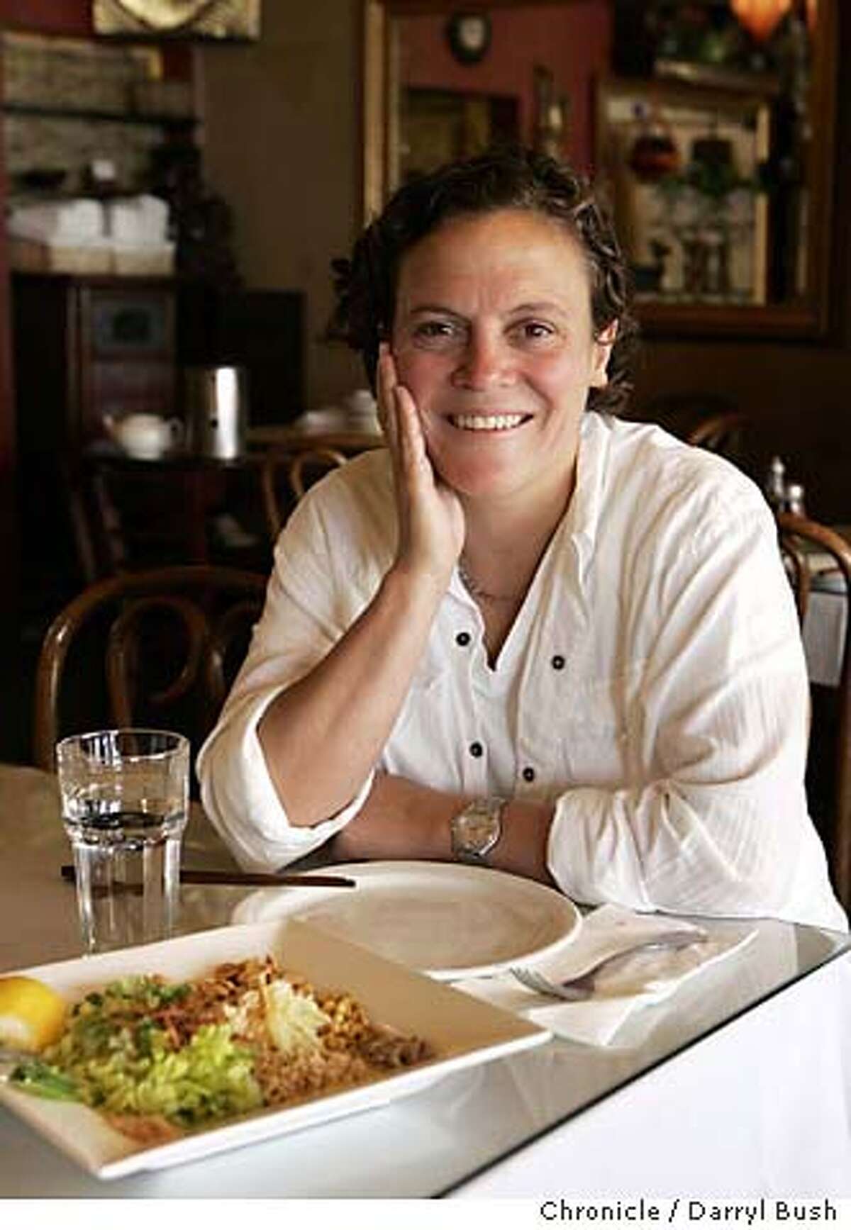 Chef Traci Des Jardins eats at Burma Super Star on Clement. On table is Ginger Salad. Event on 7/26/05 in San Francisco. Darryl Bush / The Chronicle MANDATORY CREDIT FOR PHOTOG AND SF CHRONICLE/ -MAGS OUT