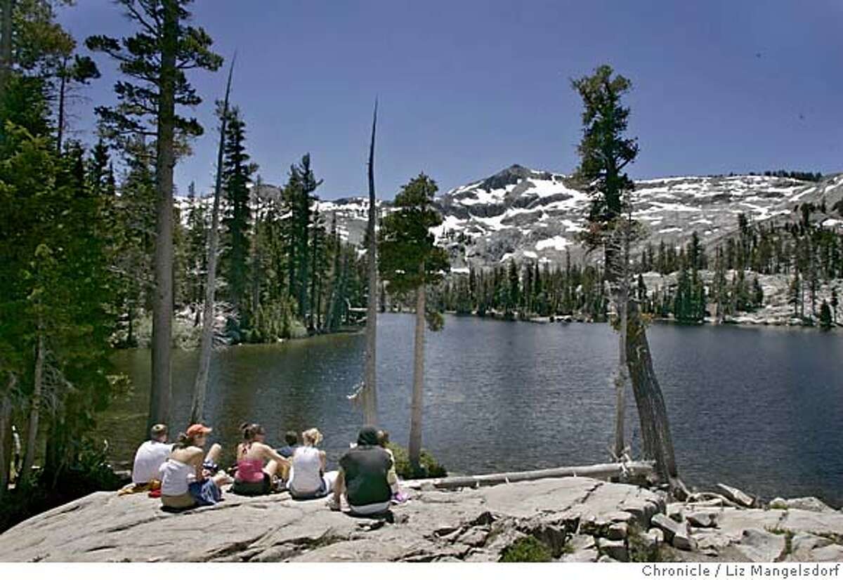 desolation071_lm.JPG Event on 7/10/05 in Desolation Wilderness. A group of students from USC enjoy the view at Tamarack Lake in Desolation Wilderness. Liz Mangelsdorf / The Chronicle MANDATORY CREDIT FOR PHOTOG AND SF CHRONICLE/ -MAGS OUT