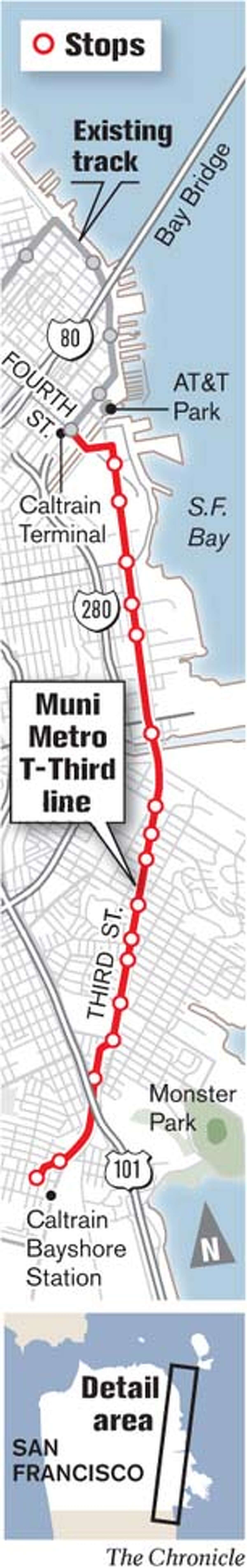 Muni Metro T-Third Line. Chronicle Graphic