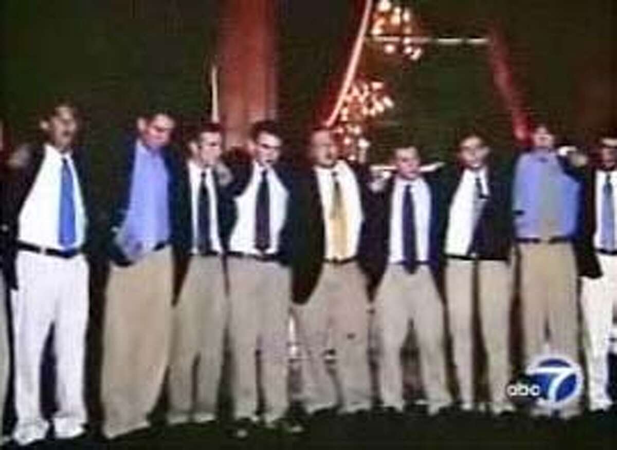 The Yale glee club is shown performing in a video on the ABC7NEWS.com website. Mandatory Credit: Courtesy ABC7NEWS.com Ran on: 01-10-2007 Members of Yales a cappella group were attacked outside a Richmond District home on New Years Eve, witnesses say. Ran on: 01-10-2007 Members of Yales a cappella group were attacked outside a Richmond District home on New Years Eve, witnesses say.